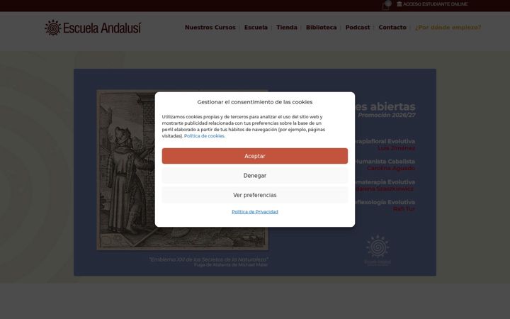 Captura de ecrã de escuelandalusi.es