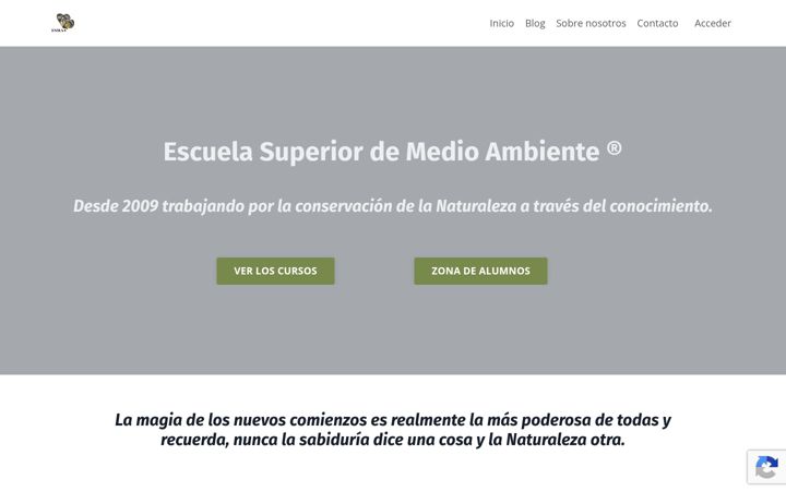 Captura de ecrã de escuelasuperiordemedioambiente.es