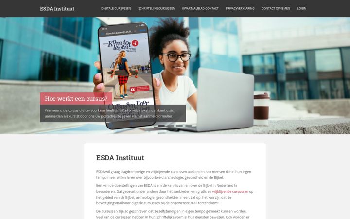 Skærmbillede af esda-instituut.nl