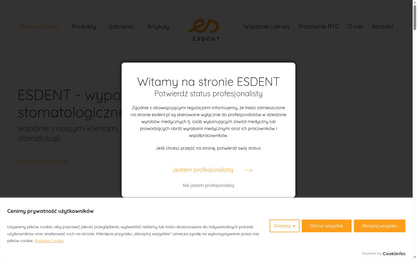 Screenshot of the consent banner shown before any interaction
