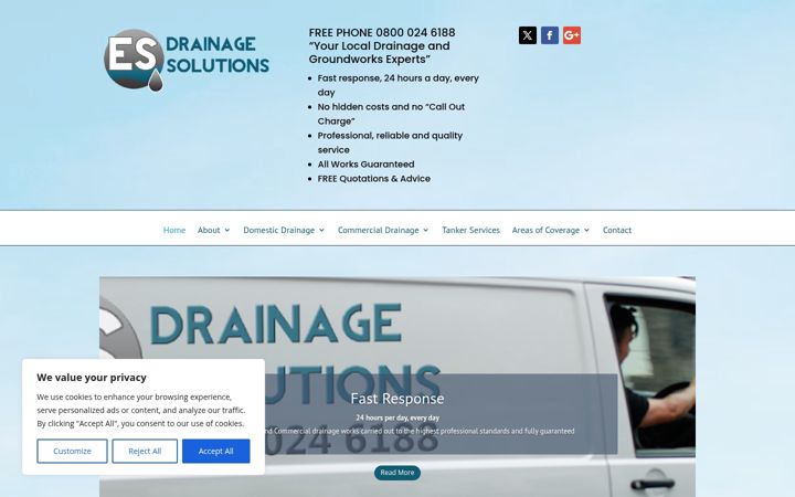 Screenshot di esdrainagesolutions.co.uk