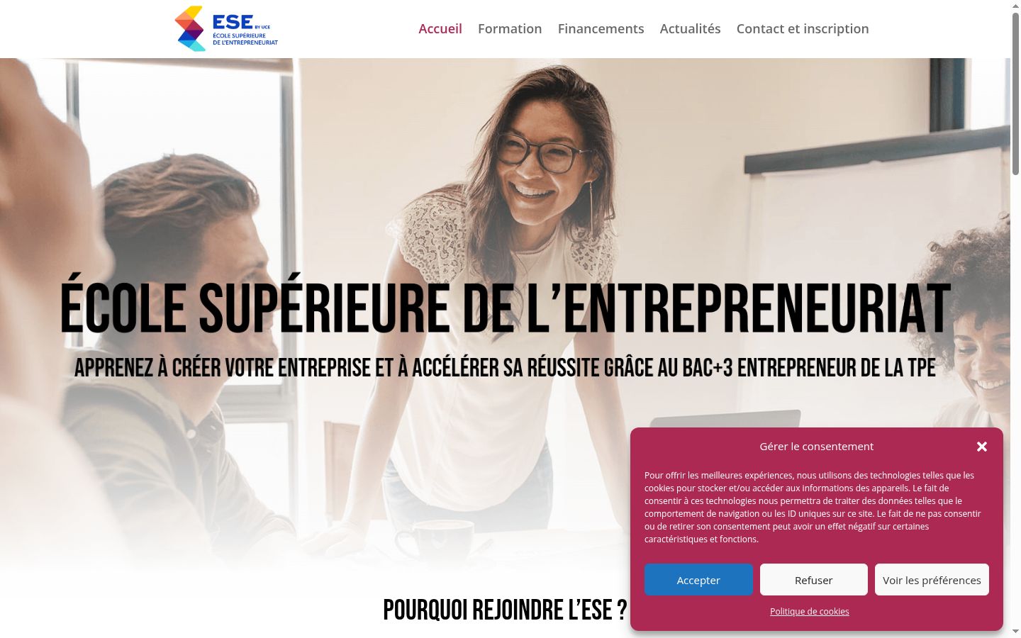 Screenshot del banner di consenso mostrato prima di qualsiasi interazione