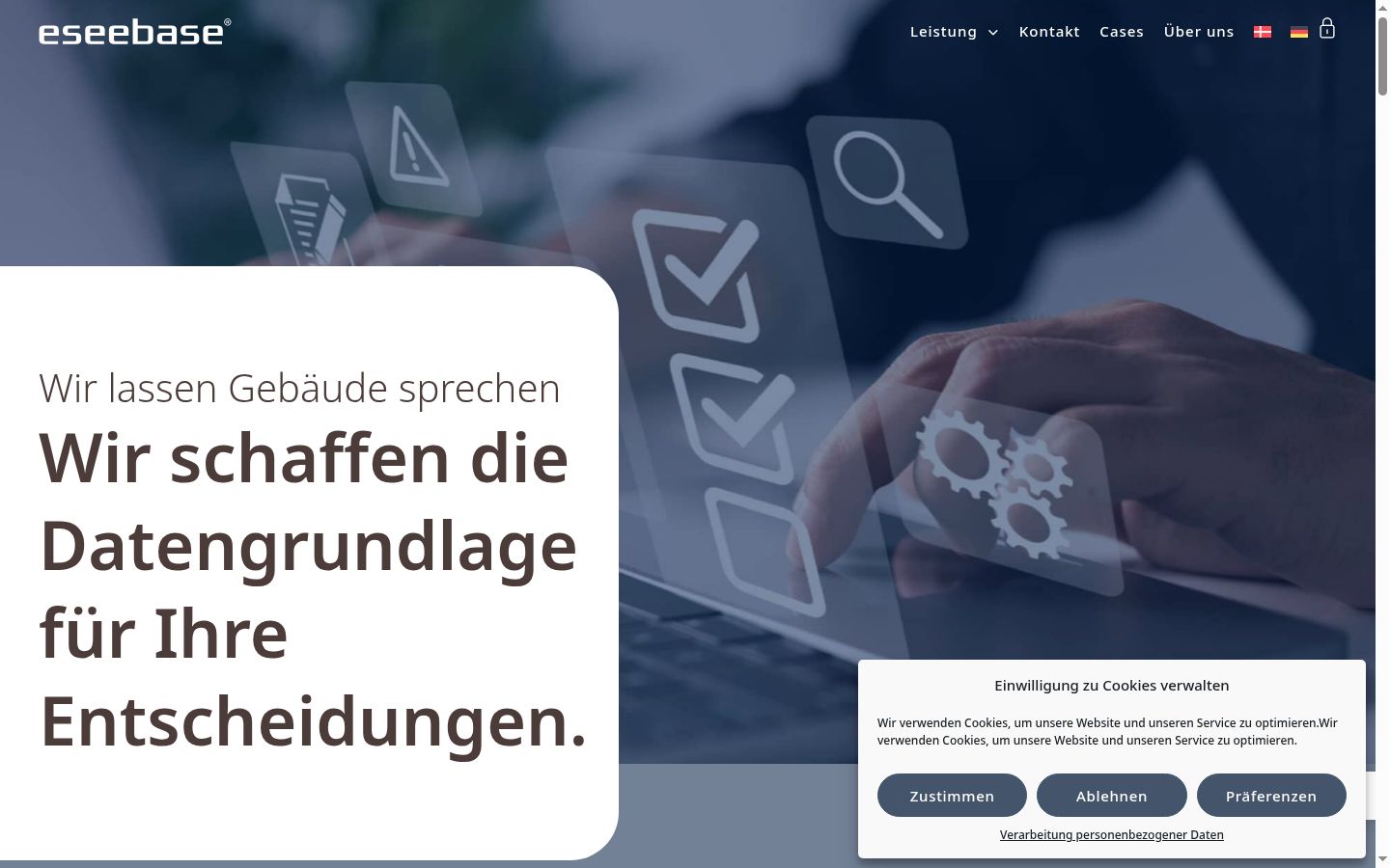 Screenshot van de toestemmingsbanner zoals getoond vóór enige interactie