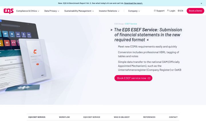 Captură de ecran a esef.eu