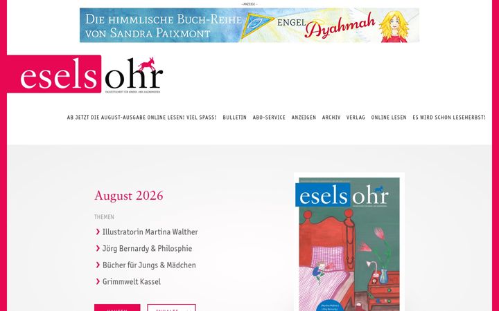 Screenshot von eselsohr-leseabenteuer.de