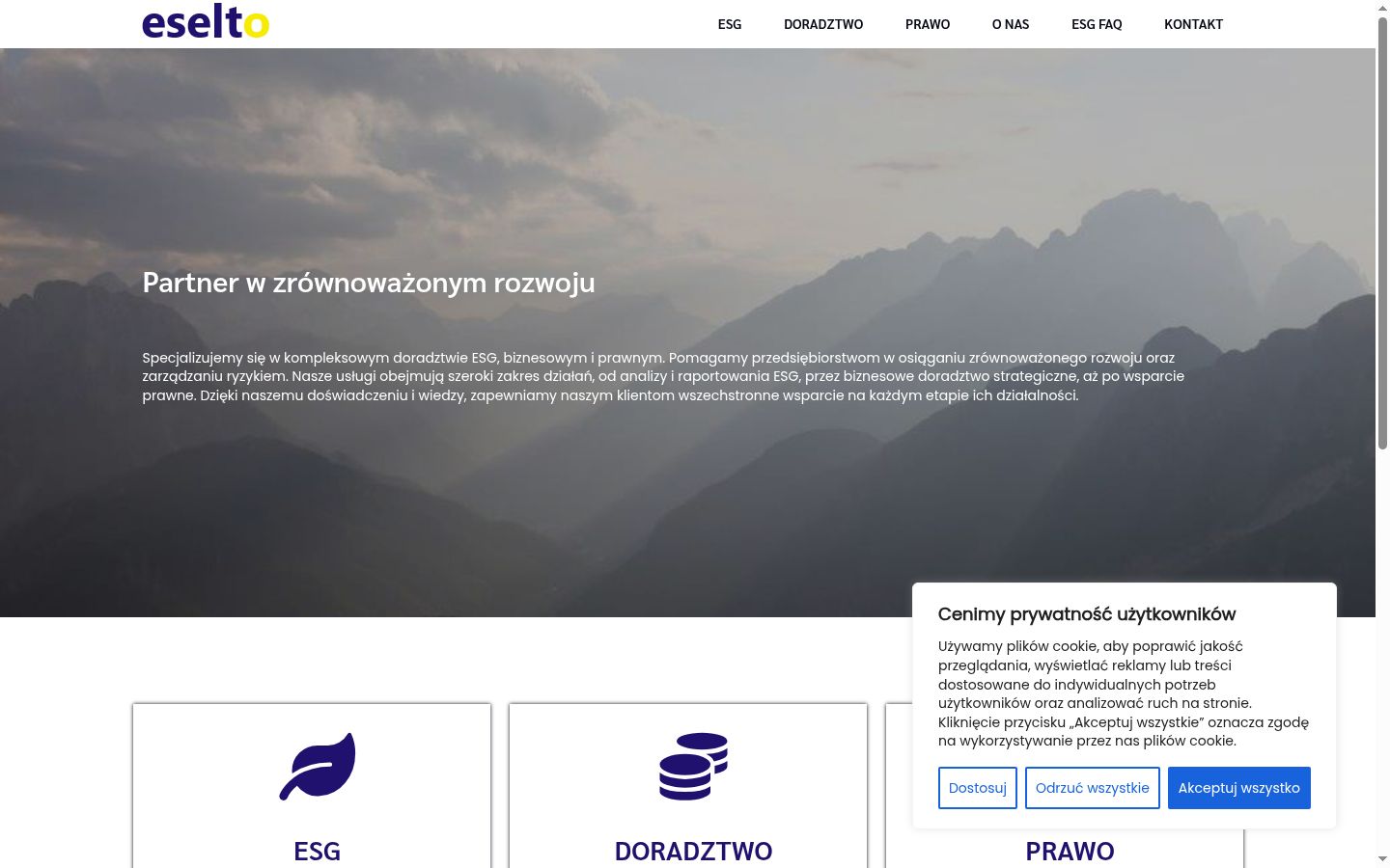 Screenshot of the consent banner shown before any interaction