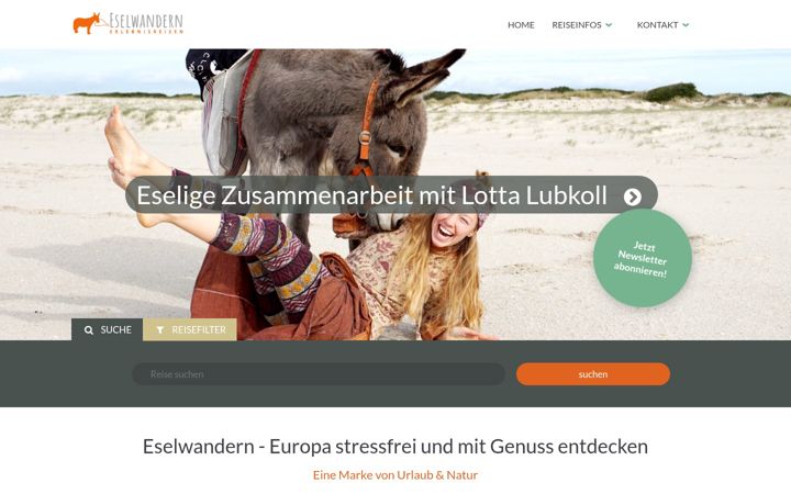 Screenshot von eselwandern.de