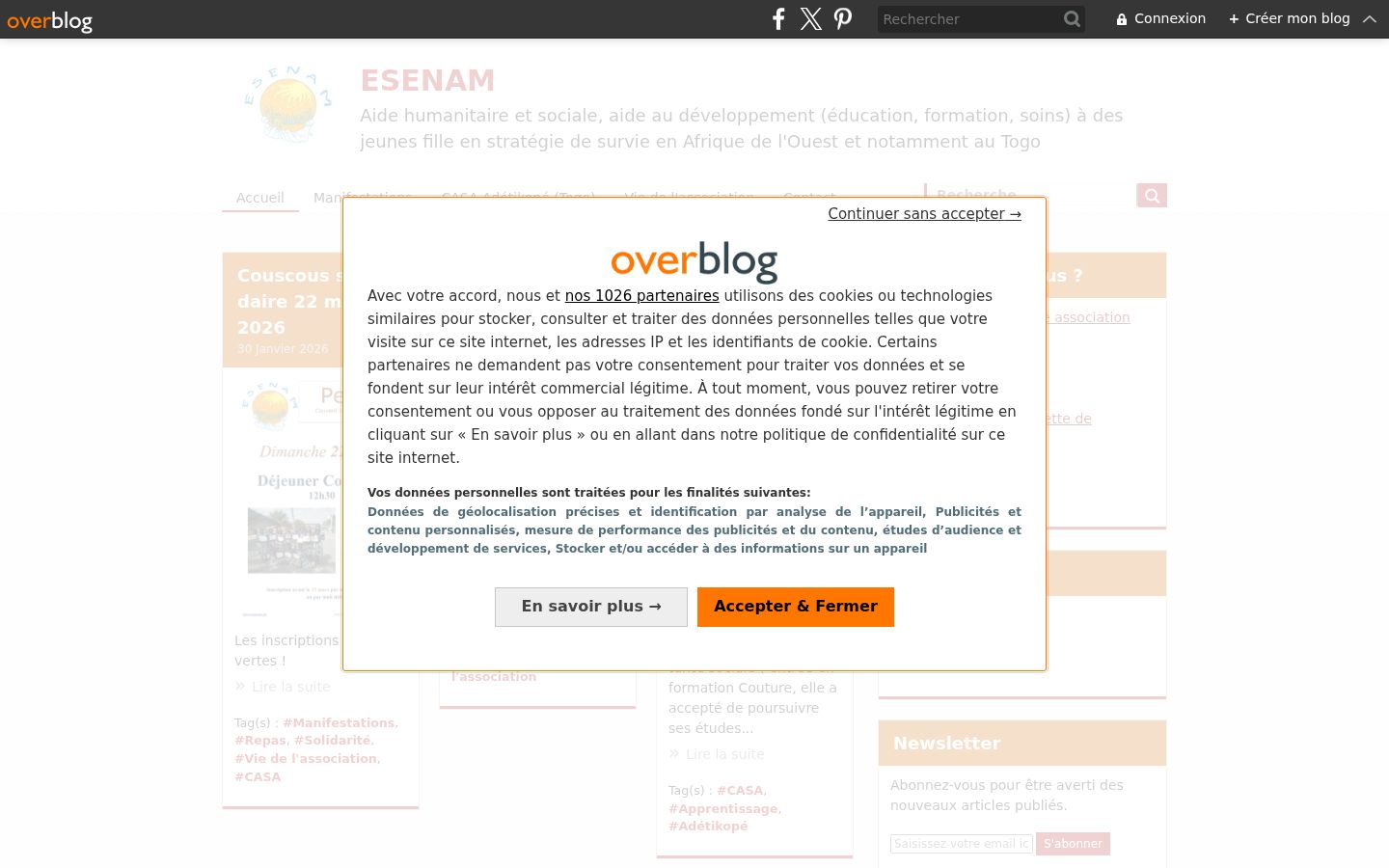 Screenshot tal-banner tal-kunsens muri qabel kwalunkwe interazzjoni