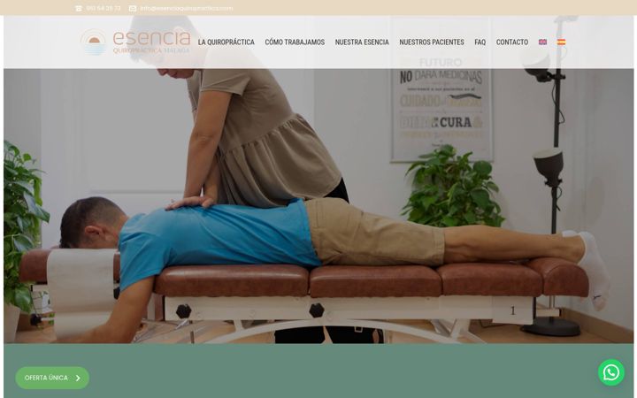 Posnetek zaslona esenciaquiropractica.com