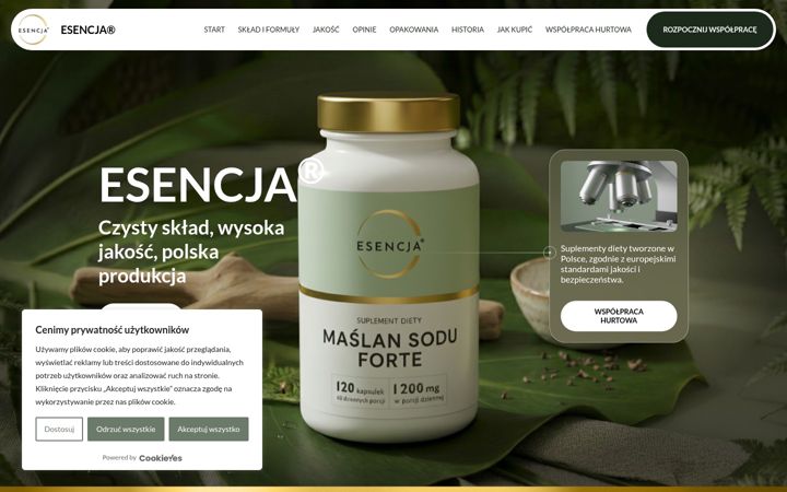 Captura de ecrã de esencja.com.pl