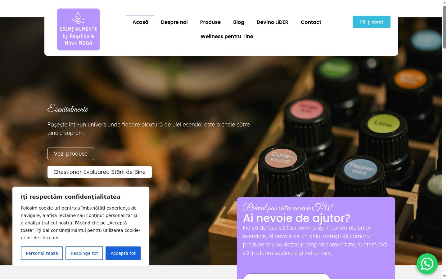 Screenshot del banner di consenso mostrato prima di qualsiasi interazione