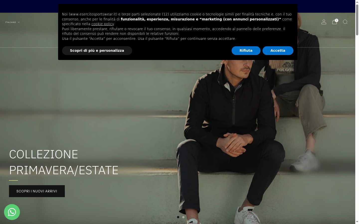 Skärmbild av samtyckesbannern som visades före någon interaktion