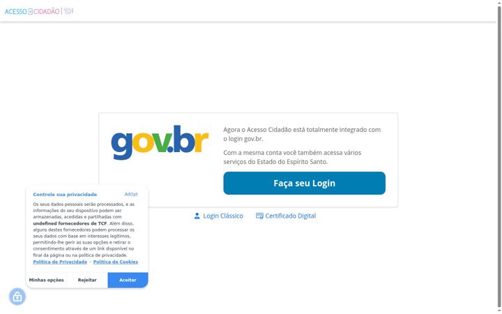 Screenshot of eservidor.es.gov.br