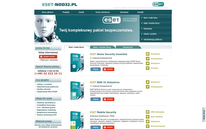 Captura de ecrã de eset-nod32.pl