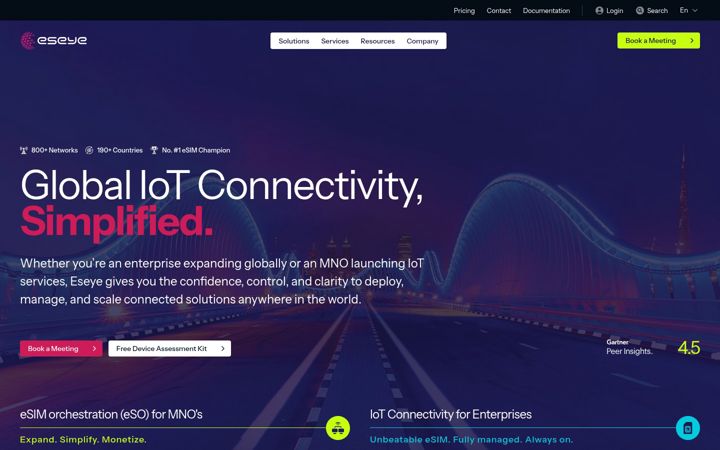 Screenshot of eseye.com
