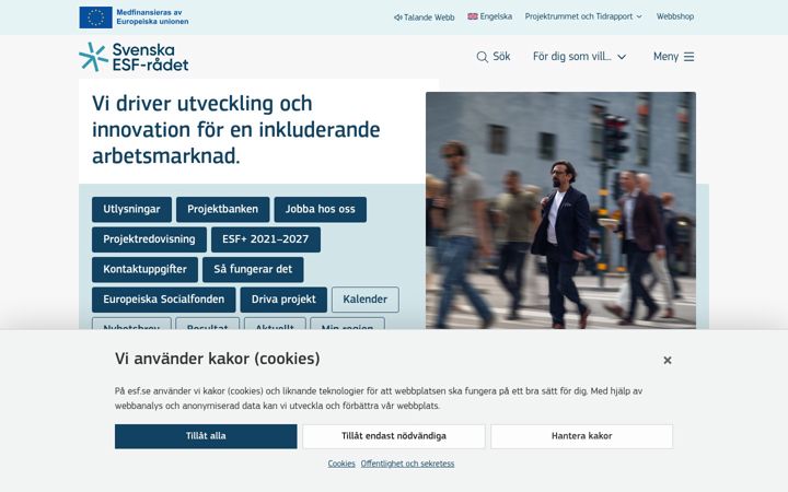 Skjermbilde av esf.se