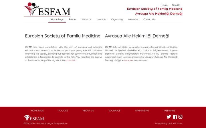 Skjámynd af esfam.org