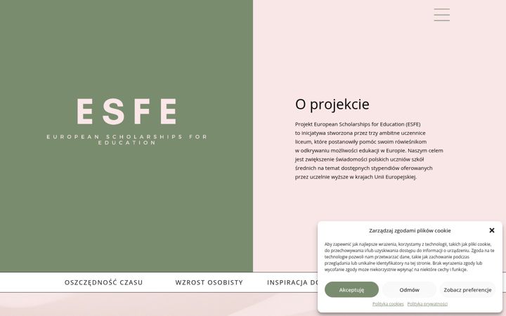 Captură de ecran a esfe.eu