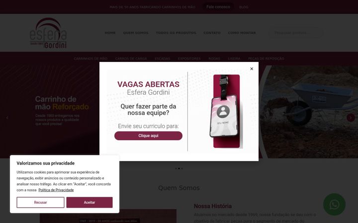 Skärmbild av esferagordini.com.br