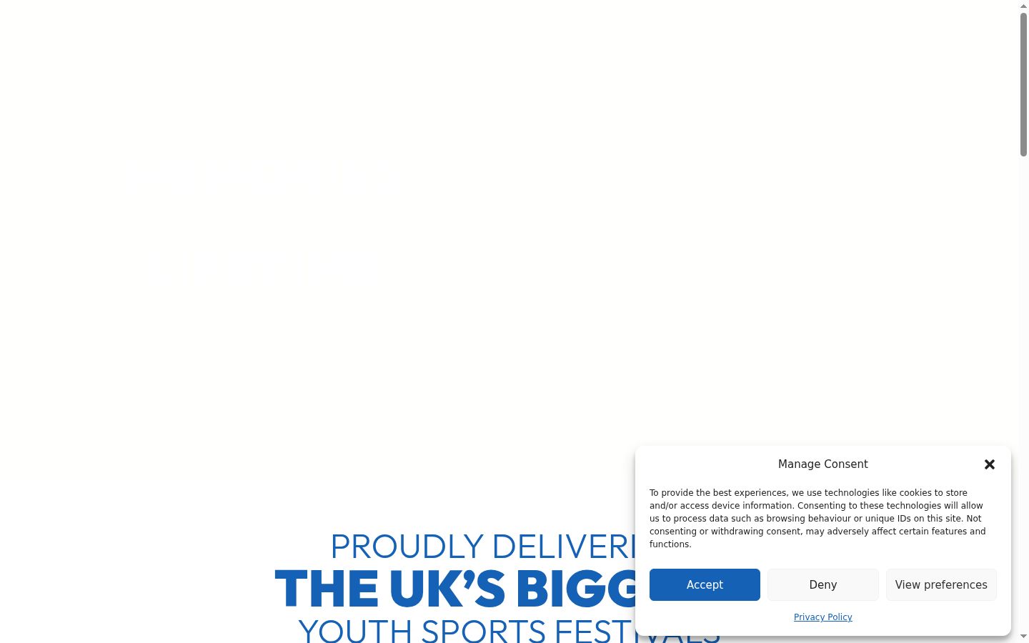 Screenshot del banner di consenso mostrato prima di qualsiasi interazione