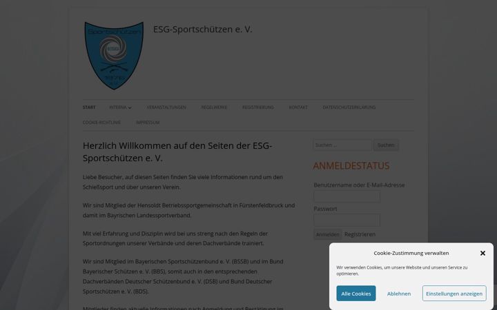 Screenshot von esg-sportschuetzen.de