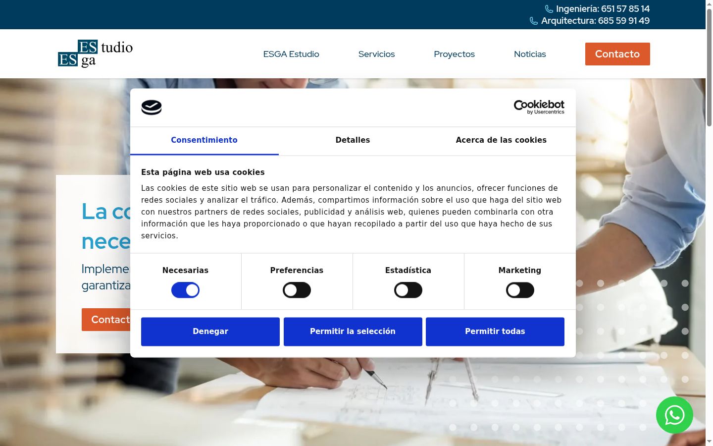 Screenshot of the consent banner shown before any interaction