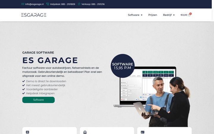 Screenshot ta' esgarage.nl