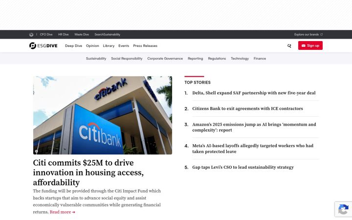 Screenshot of esgdive.com