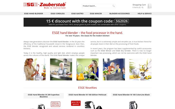 Captură de ecran a esge-shop.eu