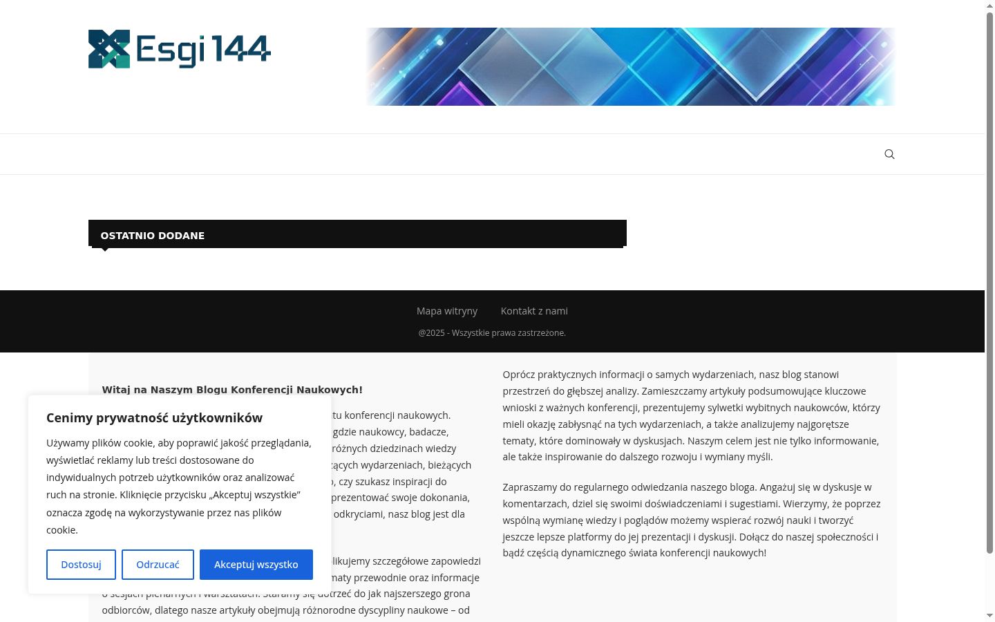 Screenshot of the consent banner shown before any interaction