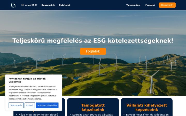 Kuvakaappaus sivustosta esgkepzes.hu
