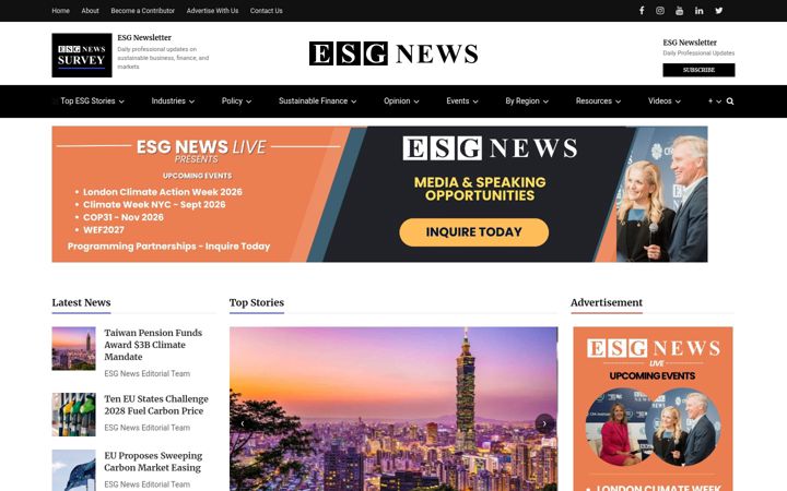 Screenshot of esgnews.com