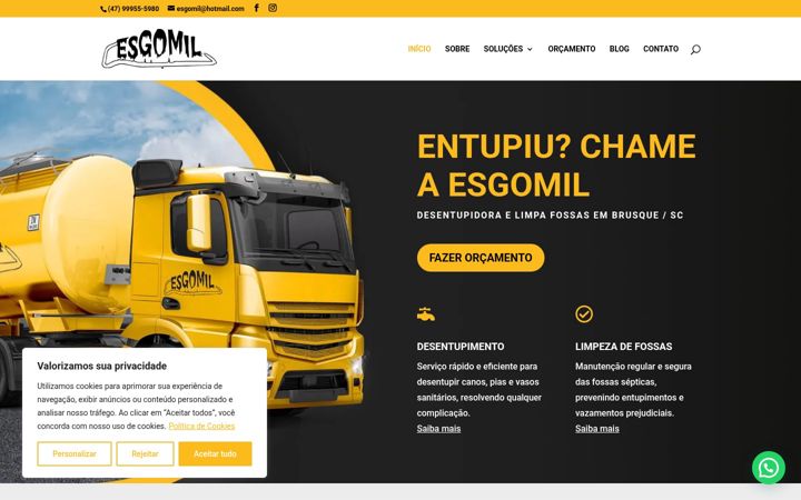 Skärmbild av esgomil.com.br