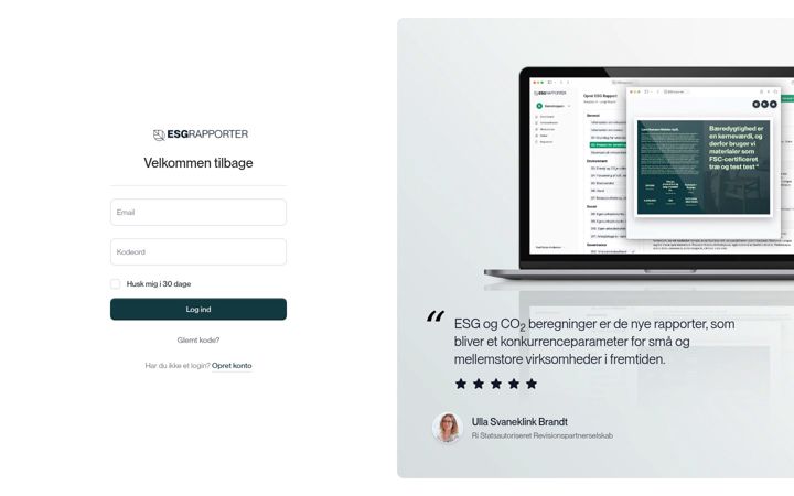 Screenshot of esgrapporter.dk