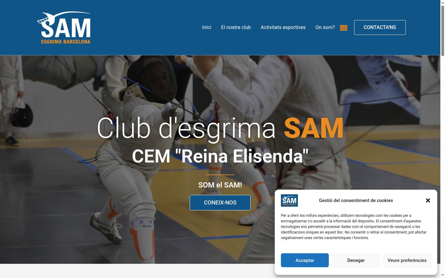 Screenshot del banner di consenso mostrato prima di qualsiasi interazione