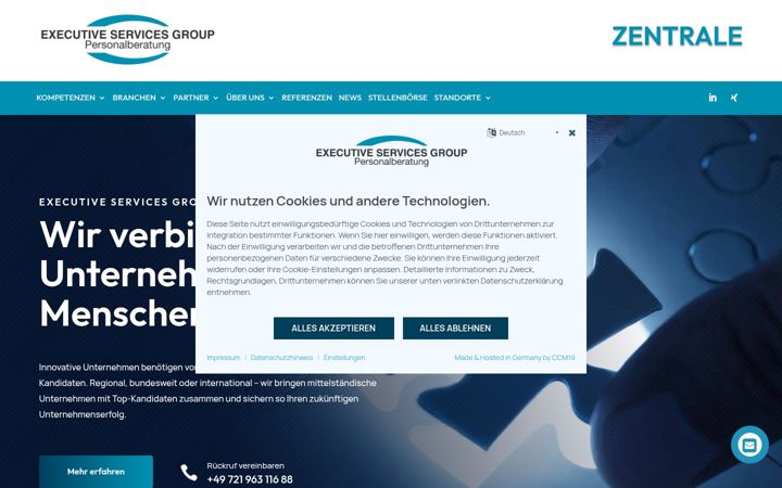 Ekrano kopija esgroup.de