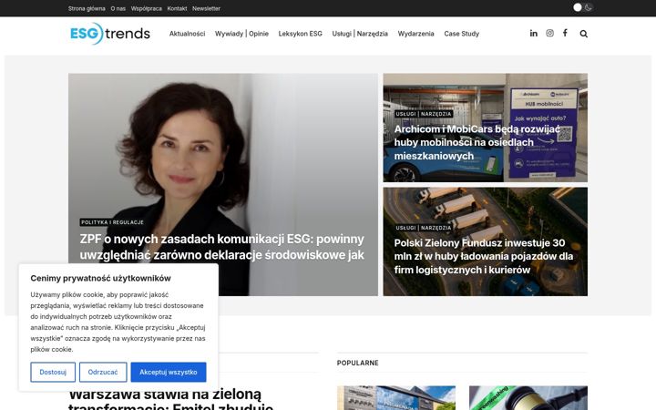 Captura de ecrã de esgtrends.pl