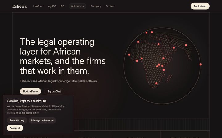 Screenshot of esheria.co.ke