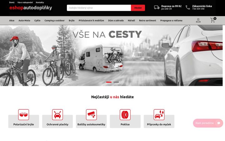 Captura de ecrã de eshopautodoplnky.cz