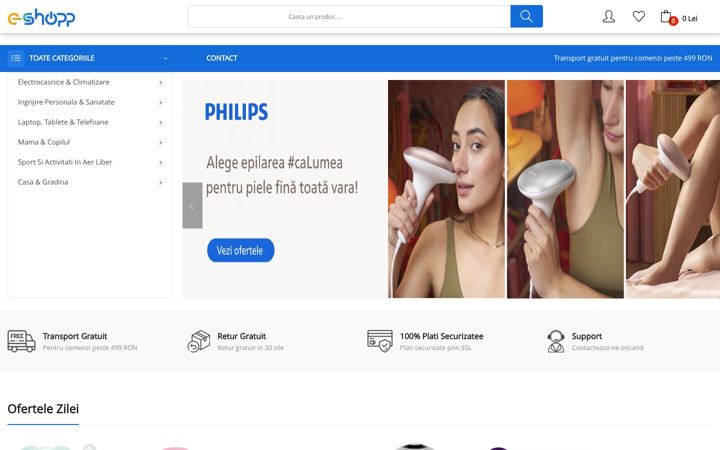 Captura de ecrã de eshopp.ro