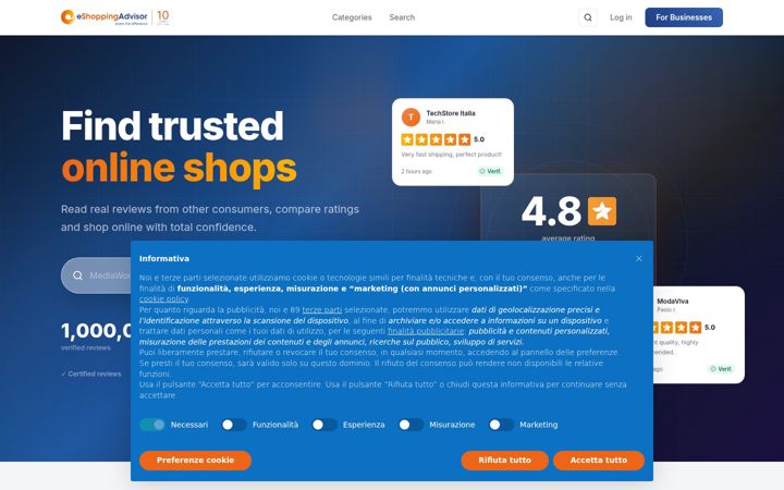 Screenshot of eshoppingadvisor.com