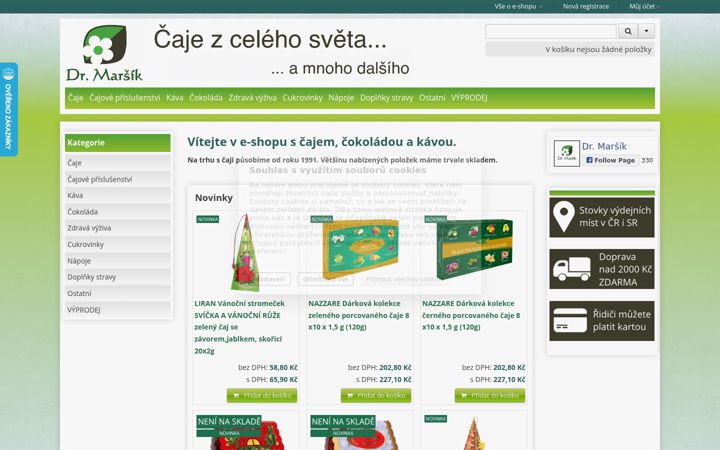 Captura de ecrã de eshopscajem.cz