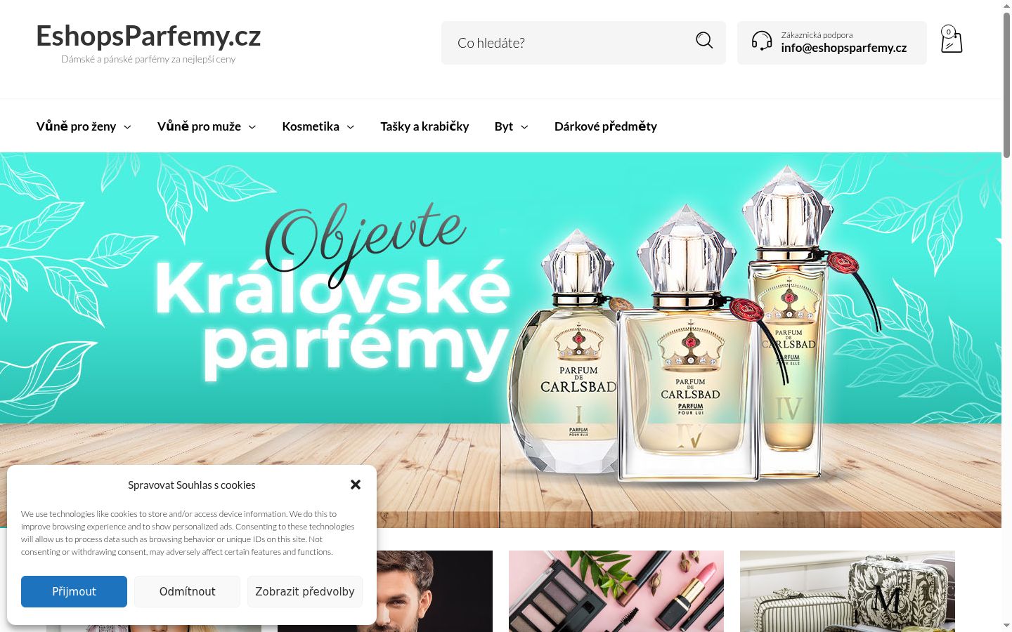 Screenshot del banner di consenso mostrato prima di qualsiasi interazione