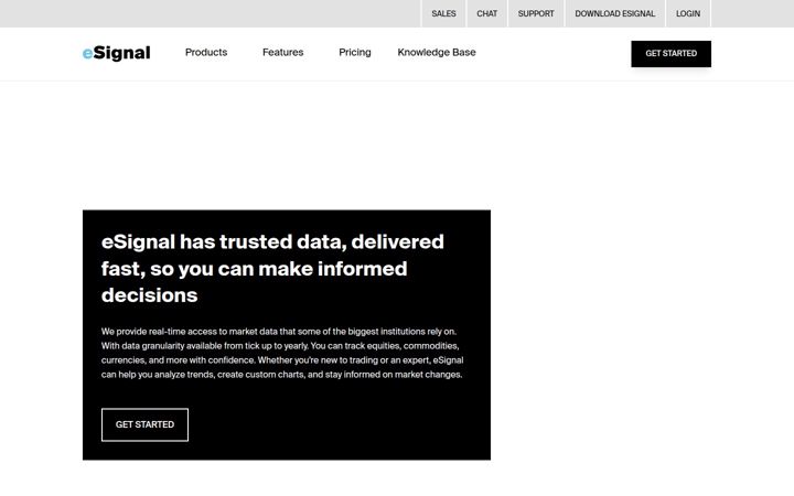 Screenshot of esignal.com