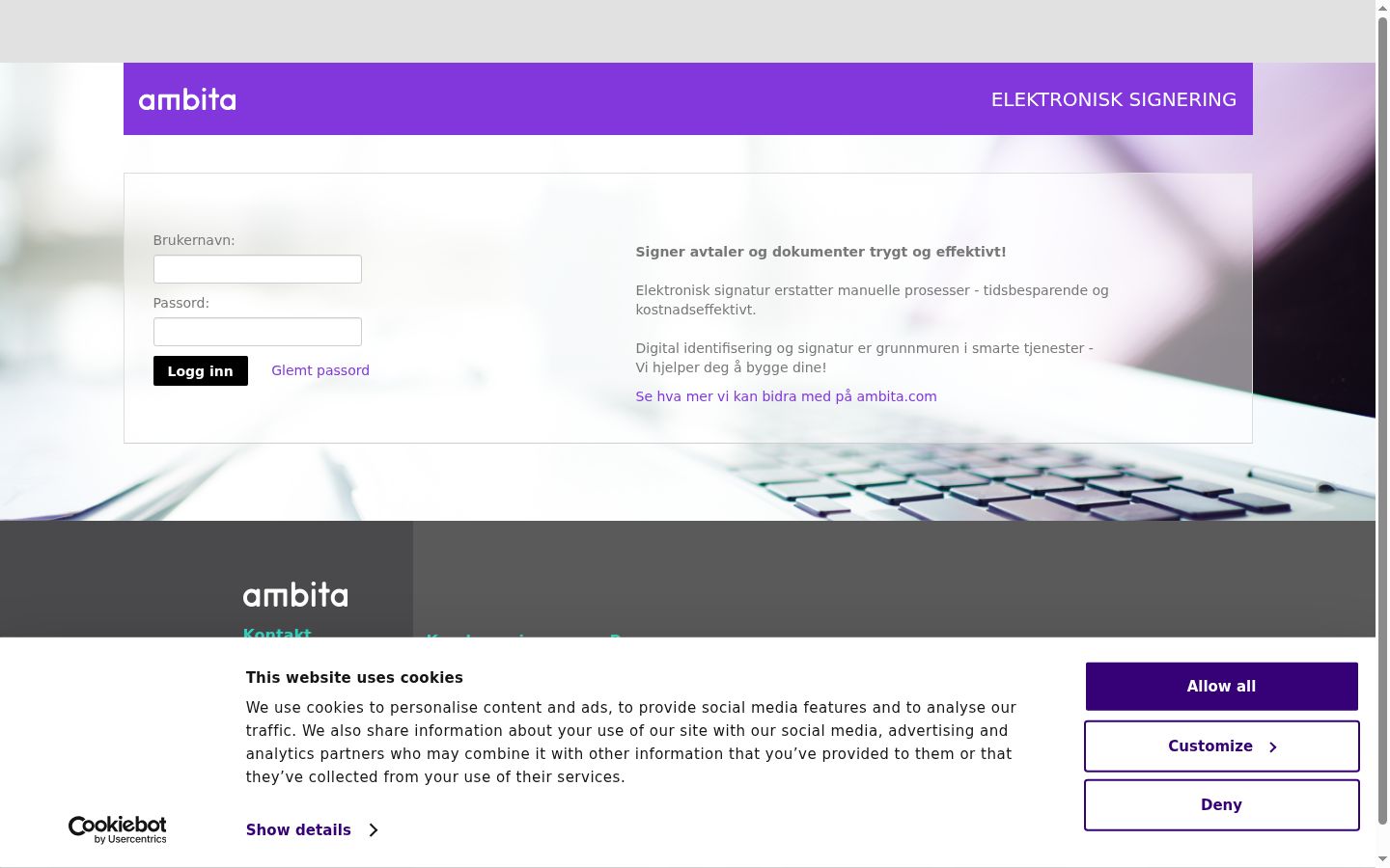 Screenshot of the consent banner shown before any interaction