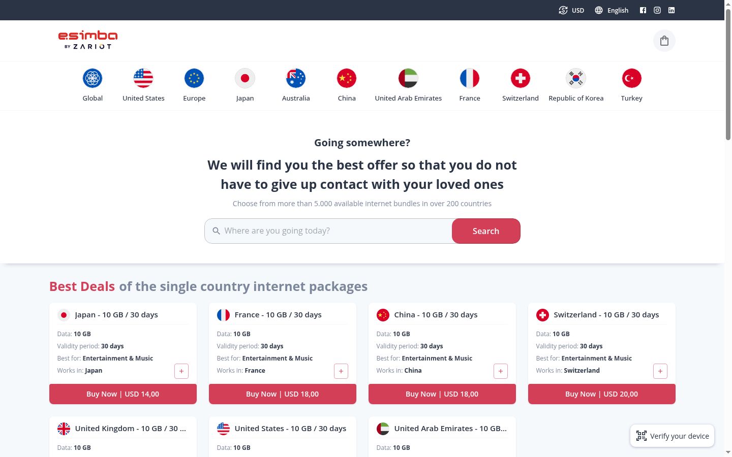Screenshot of the consent banner shown before any interaction