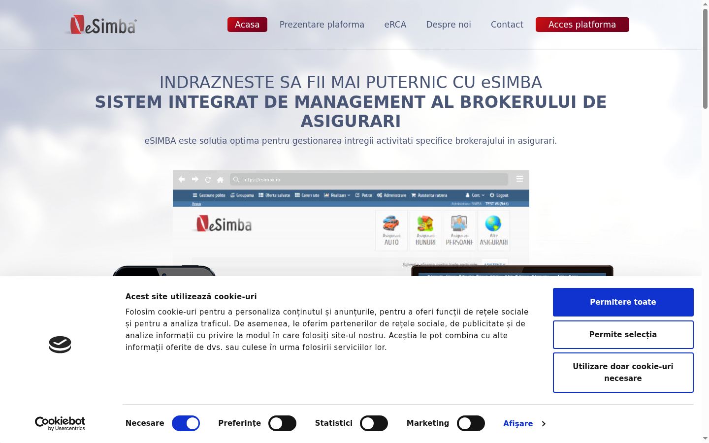 Capture d'écran de la bannière de consentement affichée avant toute interaction
