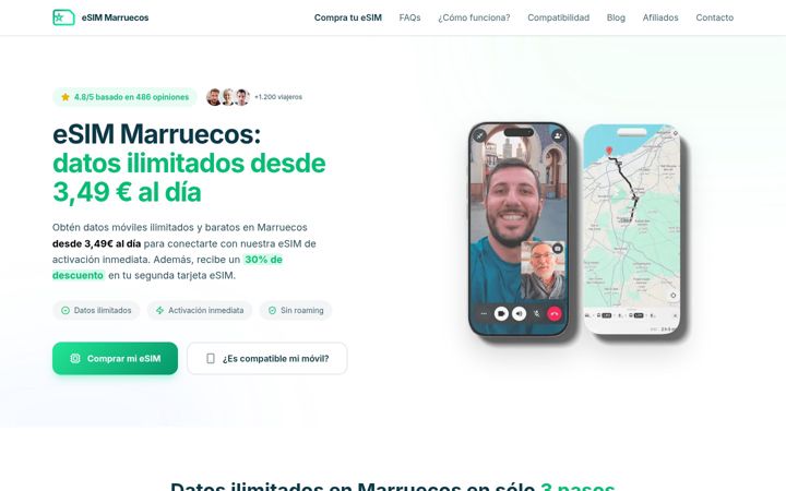 Screenshot van esimmarruecos.com