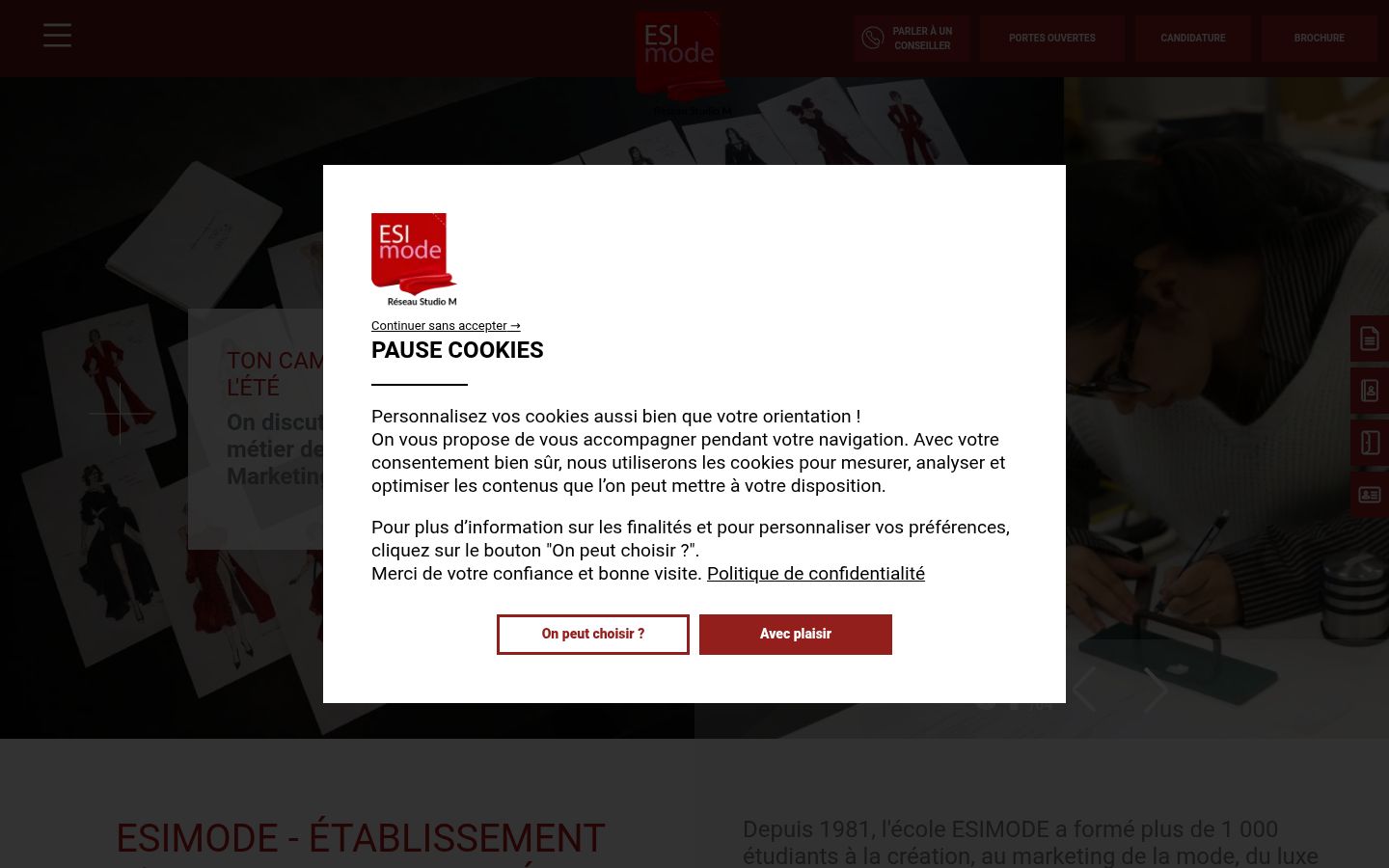 Screenshot del banner di consenso mostrato prima di qualsiasi interazione