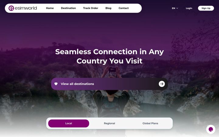 Screenshot of esimworld.com